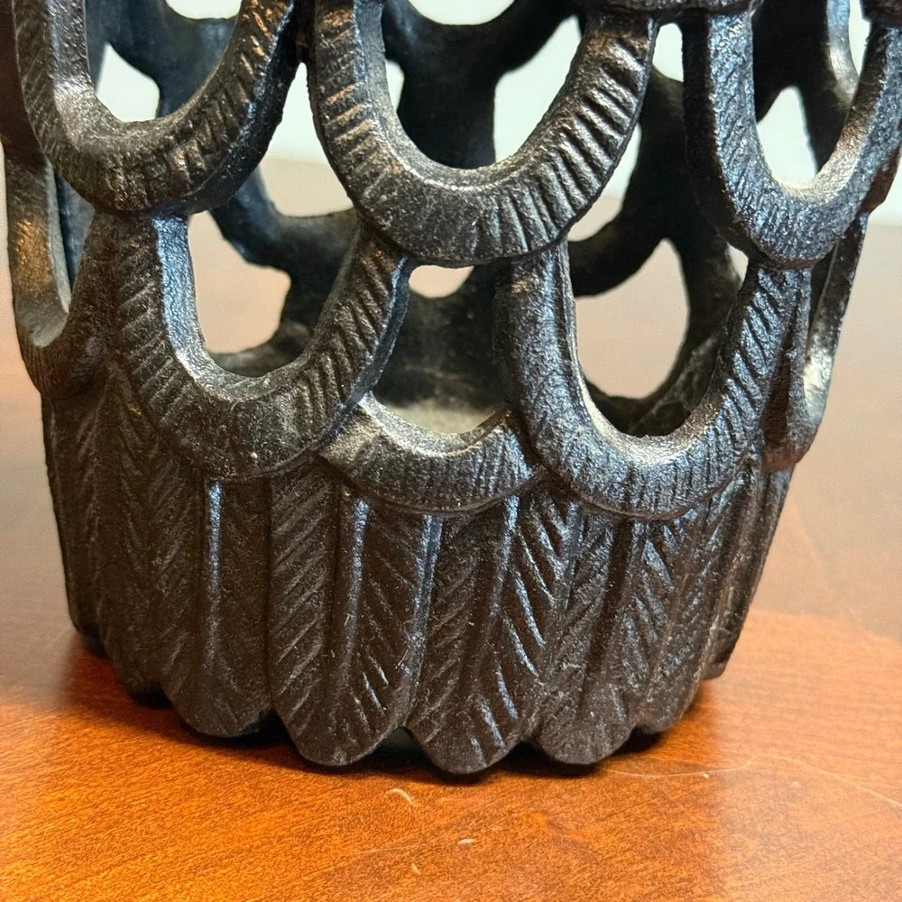Vintage Cast Iron Hanging Eagle Lantern Rustic Bird